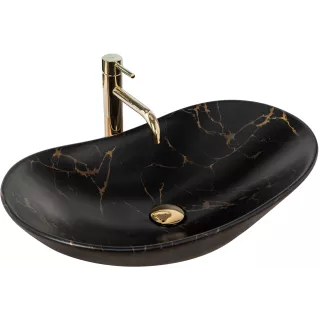 Rea UMYWALKA ROYAL MARBLE BLACK  MATT - NABLATOWA REA-U7478
