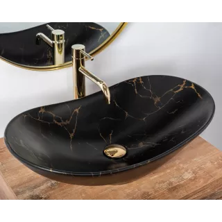 Rea UMYWALKA ROYAL MARBLE BLACK  MATT - NABLATOWA REA-U7478