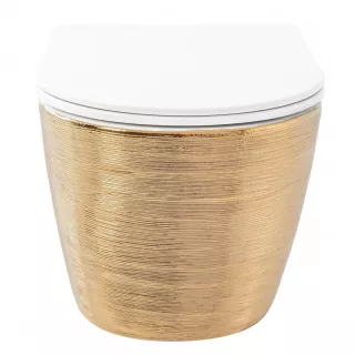 Rea WC - CARLO MINI RIMLESS BRUSH GOLD/WHITE REA-C6942