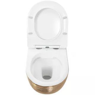 Rea WC - CARLO MINI RIMLESS BRUSH GOLD/WHITE REA-C6942