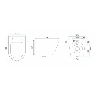Rea WC - CARLOS RIMLESS NATURE MARBLE REA-C6606