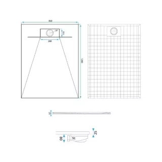 Rea BRODZIK BAZALT WHITE 90x90 REA-K3303