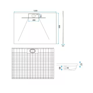 Rea BRODZIK BAZALT LONG WHITE 80x100 REA-K3320