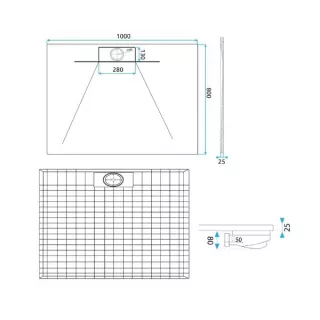 Rea BRODZIK BAZALT LONG WHITE 80x100 REA-K3320