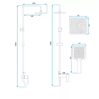 Rea ZESTAW NATRYSKOWY MY1902-77B STORM CZARNY REA-P9532
