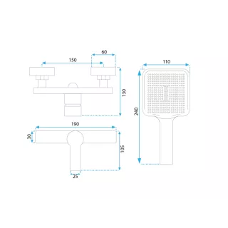 Rea BATERIA PRYSZNICOWA MY2021-8G ARGUS ZŁOTA REA-B6408