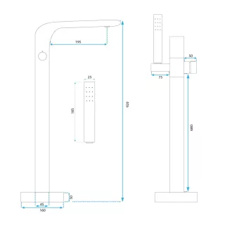 Rea BATERIA WANNOWA PODŁOGOWA ST004 CLARK ZŁOTA SZCZOT REA-B5303