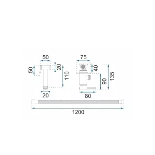 Rea BATERIA BIDETOWA LOOP LUNGO CZARNA METALICZNA REA-B5656