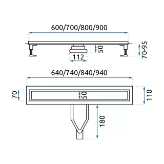 Rea ODPŁYW NEOX SUPERFLOW SZCZOTKOWANY 900 REA-G2708
