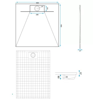 Rea BRODZIK BAZALT GREY 90x90 REA-K4105