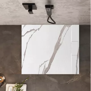 Rea BRODZIK BAZALT CARRARA WHITE 90x90 REA-K7002