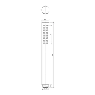 Omnires MICROPHONE rączka prysznicowa, grafit szczotkowany MICROPHONEX-RGR