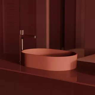 Omnires CONTOUR bateria umywalkowa wysoka, miedź szczotkowana CT8012CPB