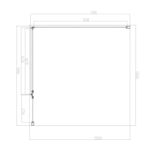 Omnires MANHATTAN kabina kwadratowa, drzwi uchylne, 100 x 100 cm, czarny mat, szkło transparentne MH1010BLTR