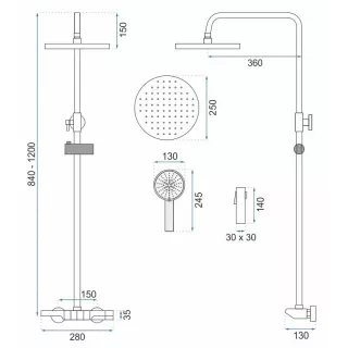 Rea ZESTAW NATRYSKOWY SAVIO LED TYTAN REA-P8412