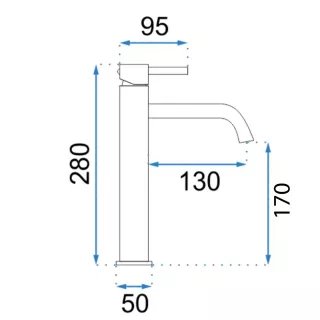 Rea BATERIA UMYWALKOWA LUNGO MIEDŹ SZCZOTKOWANA WYSOKA REA-B1114