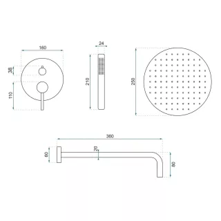 Rea ZESTAW NATR PODTYNKOWY LUNGO GRIP ZŁOTY SZCZ + BOX REA-P8950