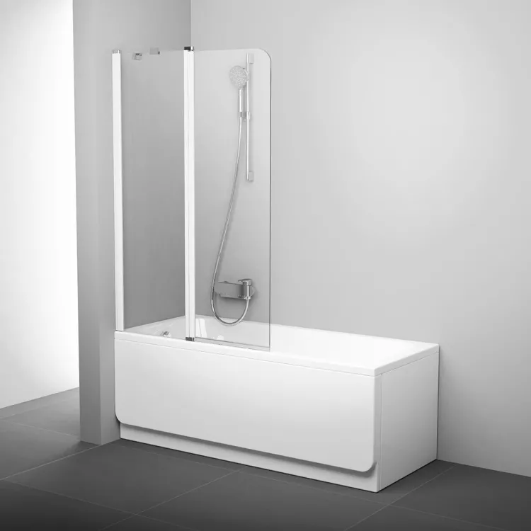Ravak Parawan nawannowy CVS2 100 L, biała+szkło transparent 7QLA0100Z1 Ravak Parawan nawannowy CVS2 100 L, biała+szkło transparent 7QLA0100Z1
