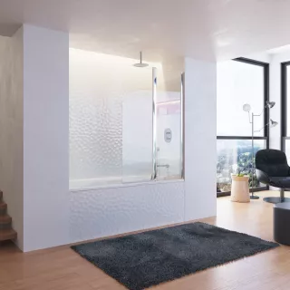 Ravak Parawan nawannowy CVS2 100 L, biała+szkło transparent 7QLA0100Z1