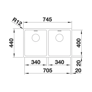 BLANCO ANDANO 340/340-IF stal polerowana, InFino 522981