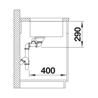 BLANCO ANDANO 340/180-U stal polerowana prawa, InFino 522977