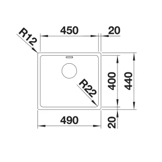 BLANCO ANDANO 450-IF stal polerowana, InFino 522961