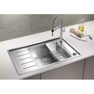 BLANCO ANDANO XL 6 S-IF Compact stal polerowana lewa, korek auto., InFino, odsączarka stalowa 523002