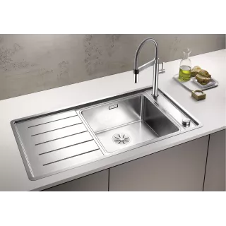 BLANCO ANDANO XL 6 S-IF stal polerowana prawa, korek auto., InFino, odsączarka stalowa 522999