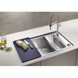 BLANCO ANDANO XL 6 S-IF Compact stal polerowana lewa, korek auto., InFino, odsączarka stalowa 523002