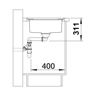 BLANCO AXIS III 45 S-IF stal polerowana odwracalny, korek auto., InFino, deska szkło białe 522102