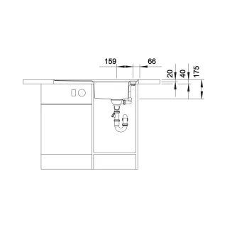 BLANCO AXIS III 45 S-IF stal polerowana odwracalny, korek auto., InFino, deska szkło białe 522102