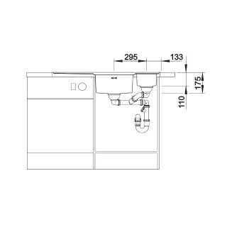 BLANCO AXIS III 6 S-IF stal polerowana prawa, korek auto., InFino, deska szkło białe, odsączarka stalowa 522104