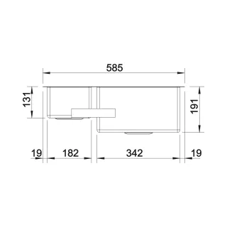 BLANCO CLARON 340/180-U stal polerowana prawa, InFino 521610