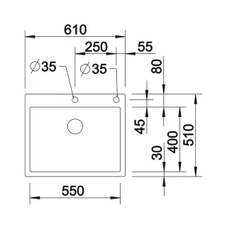 BLANCO CLARON 550-IF/A stal polerowana, korek auto., InFino, PushControl 521639