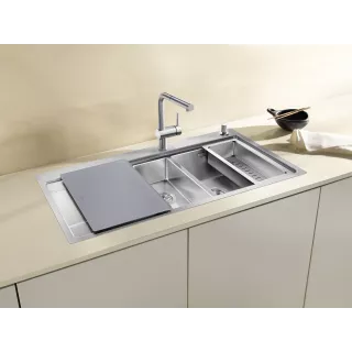 BLANCO DIVON II 5 S-IF stal polerowana prawa, korek auto., InFino 521660