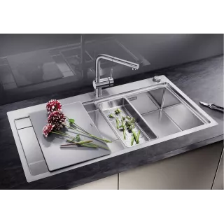 BLANCO DIVON II 5 S-IF stal polerowana prawa, korek auto., InFino 521660