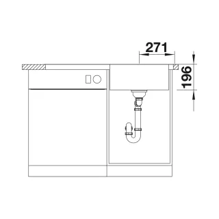 BLANCO DIVON II 5 S-IF stal polerowana prawa, korek auto., InFino 521660