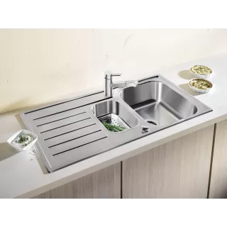 BLANCO LANTOS 6-IF stal szczotkowana odwracalny, korek auto., odsączarka stalowa 516676