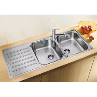 BLANCO LANTOS 8 S-IF Compact stal szczotkowana odwracalny, korek auto. 519713