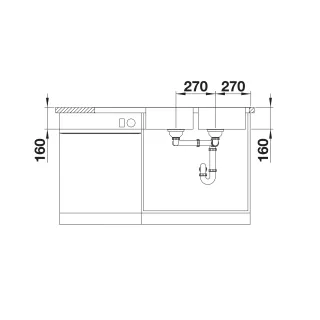 BLANCO LANTOS 8 S-IF Compact stal szczotkowana odwracalny, korek auto. 519713