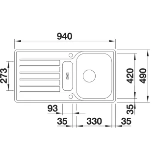 BLANCO LANTOS 5 S-IF stal szczotkowana odwracalny, korek auto., odsączarka stalowa 517281