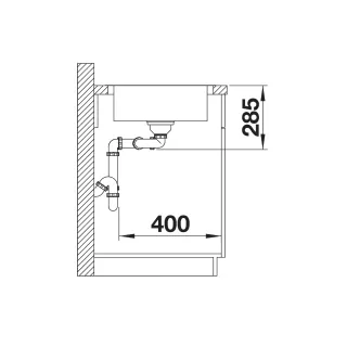 BLANCO LANTOS 8 S-IF Compact stal szczotkowana odwracalny, korek auto. 519713