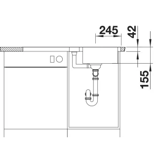 BLANCO LANTOS 5 S-IF stal szczotkowana odwracalny, korek auto., odsączarka stalowa 517281
