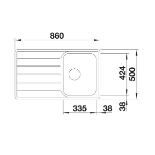 BLANCO LEMIS 45 S-IF stal szczotkowana, odwracalny 523030