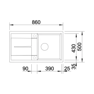 BLANCO METRA 5 S Silgranit biały odwracalny 513205