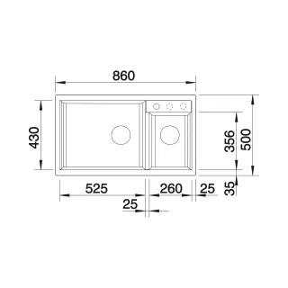 BLANCO METRA 9 Silgranit biały lewa 513269