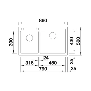 BLANCO PLEON 9 Silgranit antracyt, InFino 523057