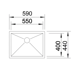 BLANCO ZEROX 550-U stal polerowana, InFino 521591