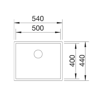 BLANCO ZEROX 500-U stal Durinox, InFino 521559