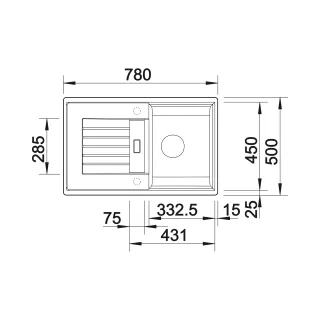 BLANCO ZIA 45 S Silgranit kawowy odwracalny 515070